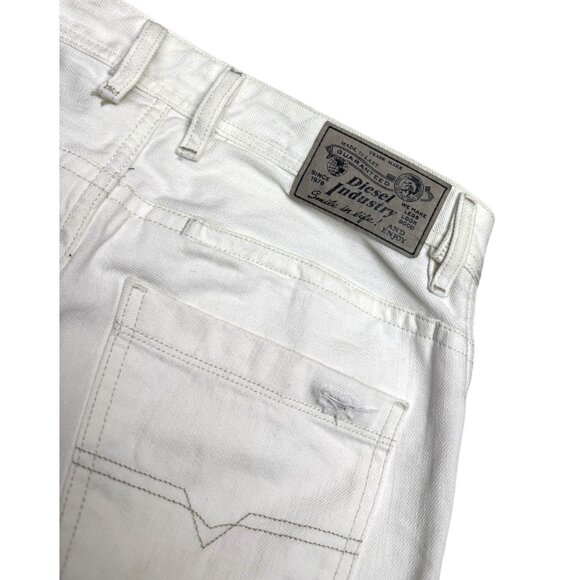 DIESEL BRADDOM Premium Luxury Designer Slim White Denim Pants Jeans Mens 31x32 - Picture 2 of 3